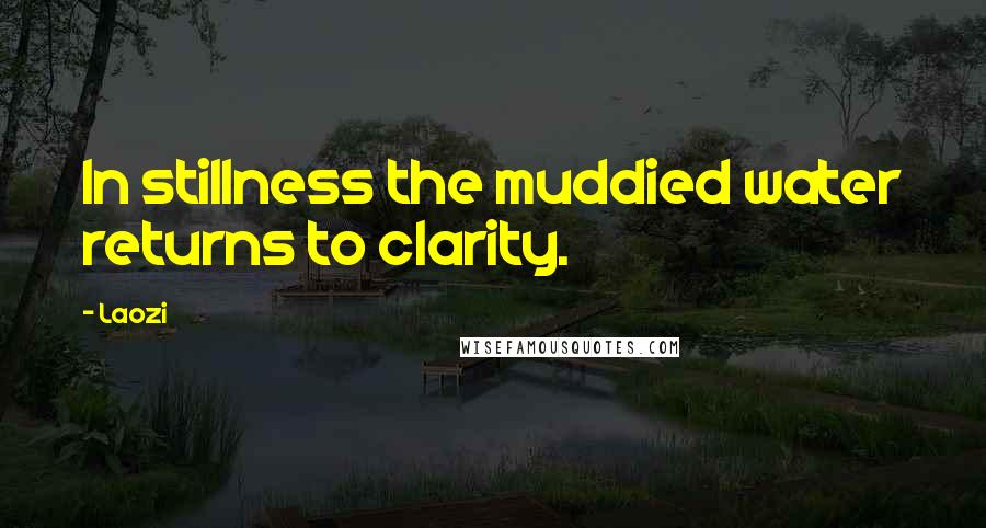 Laozi Quotes: In stillness the muddied water returns to clarity.