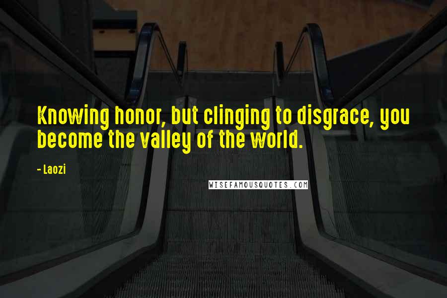 Laozi Quotes: Knowing honor, but clinging to disgrace, you become the valley of the world.