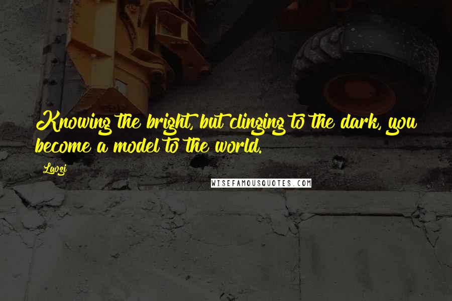 Laozi Quotes: Knowing the bright, but clinging to the dark, you become a model to the world.