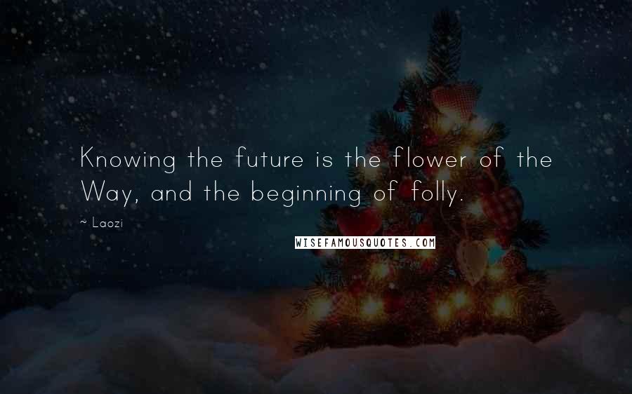 Laozi Quotes: Knowing the future is the flower of the Way, and the beginning of folly.