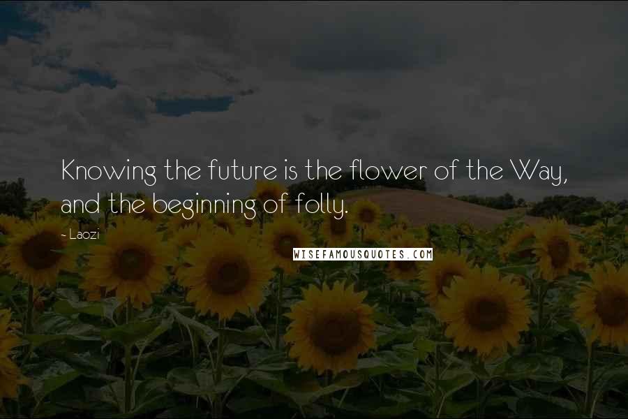 Laozi Quotes: Knowing the future is the flower of the Way, and the beginning of folly.