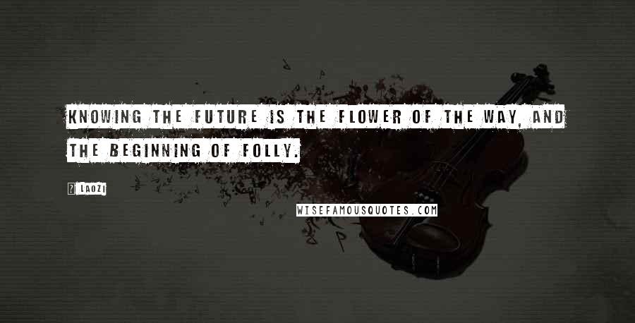 Laozi Quotes: Knowing the future is the flower of the Way, and the beginning of folly.