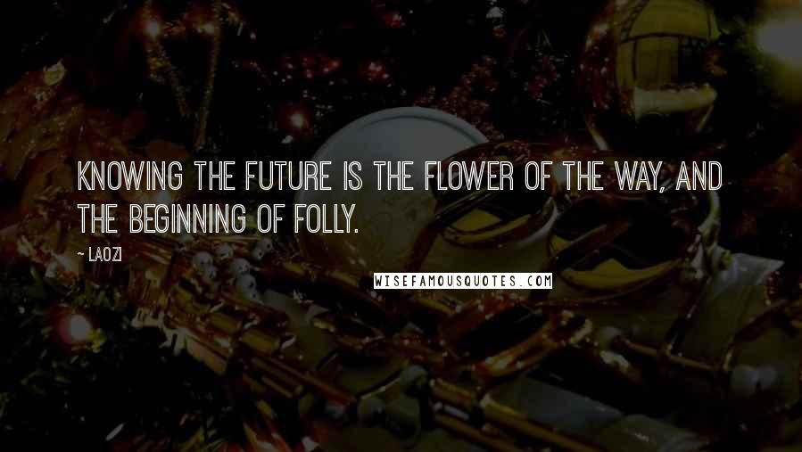 Laozi Quotes: Knowing the future is the flower of the Way, and the beginning of folly.