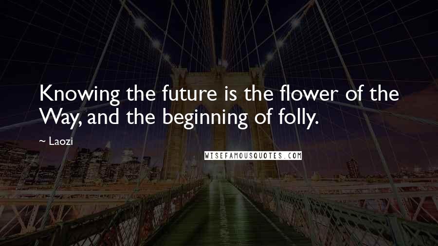 Laozi Quotes: Knowing the future is the flower of the Way, and the beginning of folly.