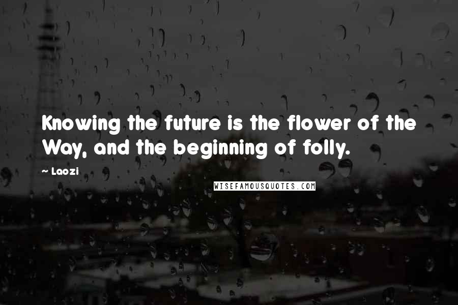 Laozi Quotes: Knowing the future is the flower of the Way, and the beginning of folly.