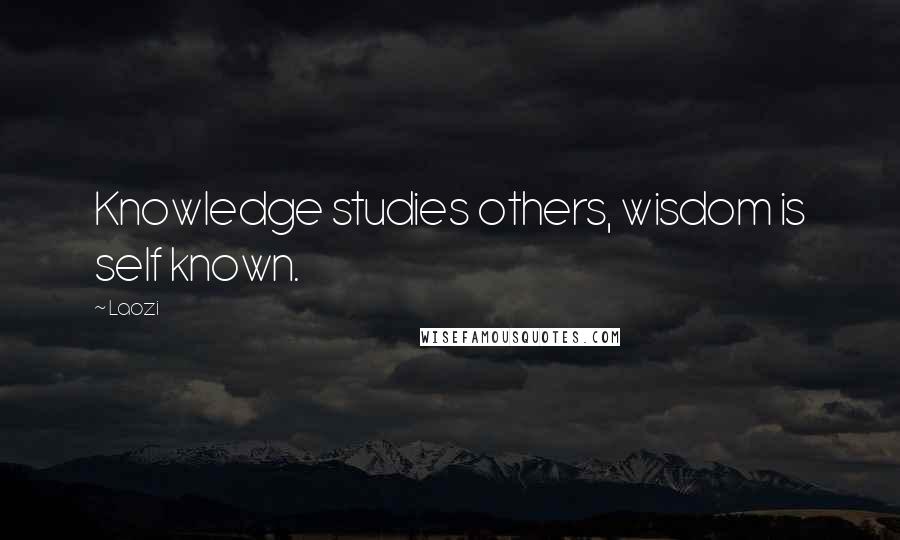 Laozi Quotes: Knowledge studies others, wisdom is self known.