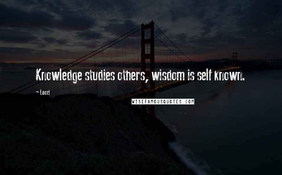 Laozi Quotes: Knowledge studies others, wisdom is self known.