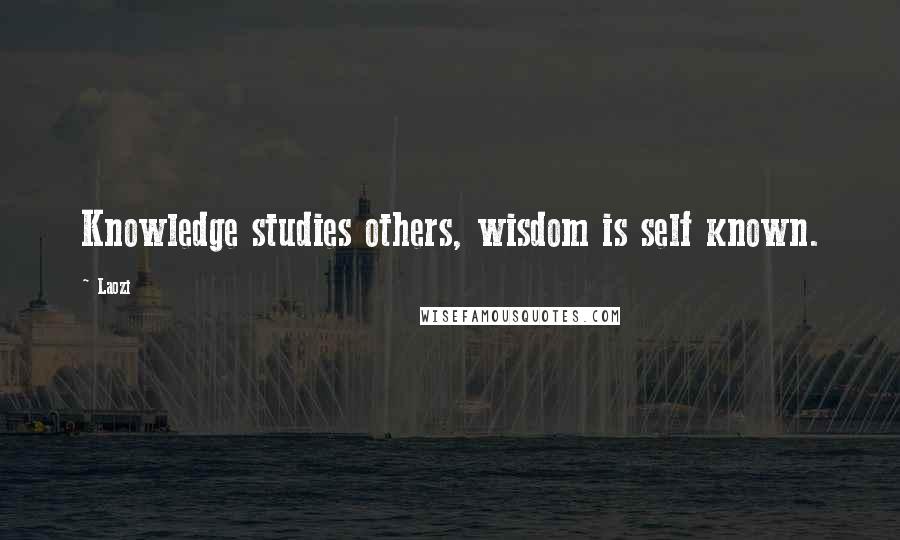Laozi Quotes: Knowledge studies others, wisdom is self known.