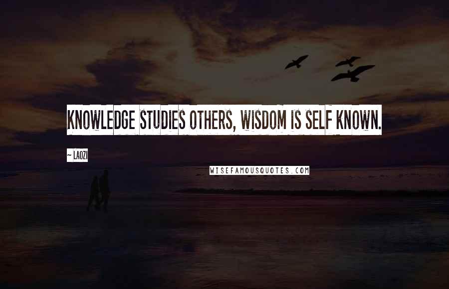 Laozi Quotes: Knowledge studies others, wisdom is self known.