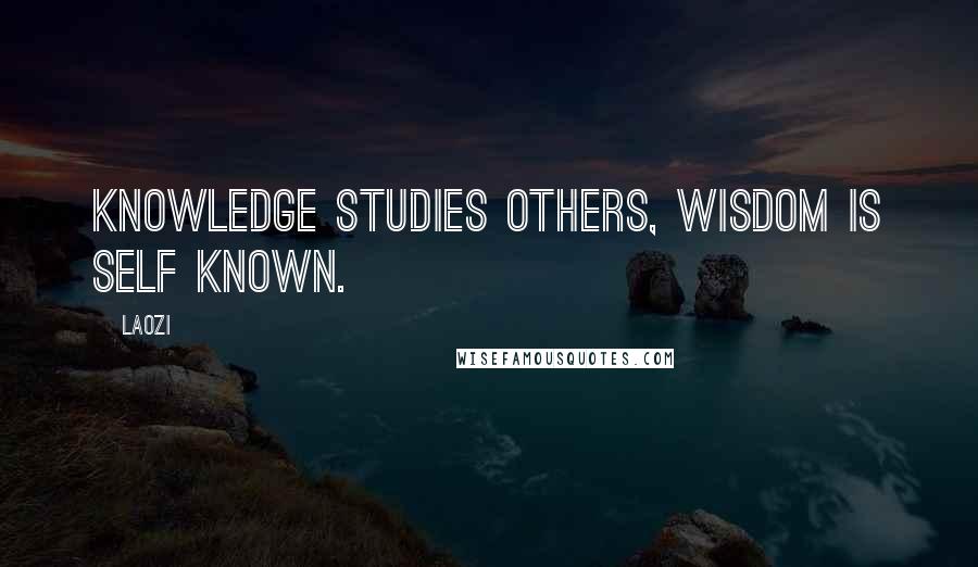Laozi Quotes: Knowledge studies others, wisdom is self known.