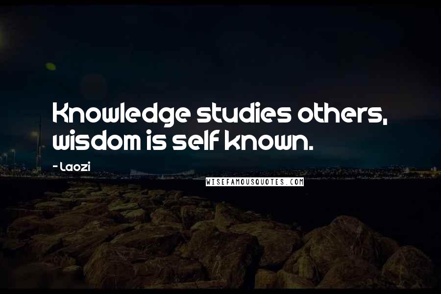 Laozi Quotes: Knowledge studies others, wisdom is self known.