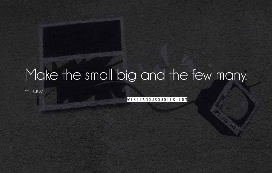 Laozi Quotes: Make the small big and the few many.