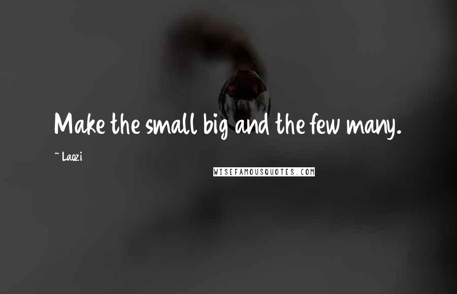 Laozi Quotes: Make the small big and the few many.
