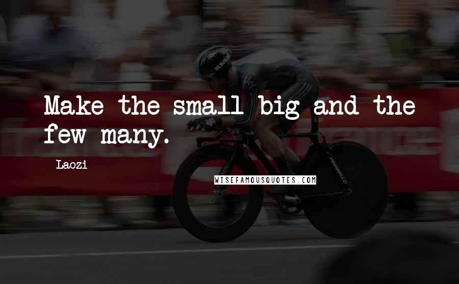 Laozi Quotes: Make the small big and the few many.