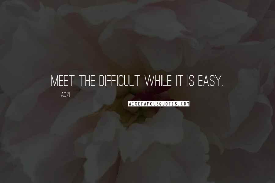 Laozi Quotes: Meet the difficult while it is easy.