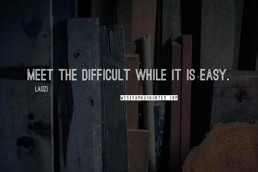 Laozi Quotes: Meet the difficult while it is easy.