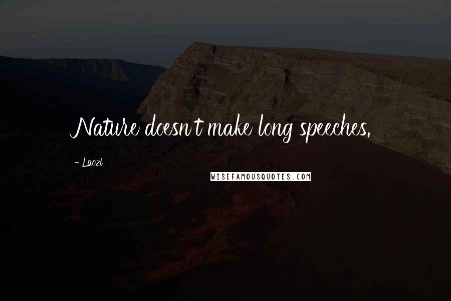 Laozi Quotes: Nature doesn't make long speeches.