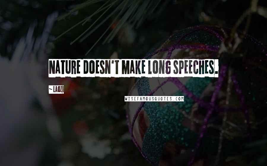 Laozi Quotes: Nature doesn't make long speeches.