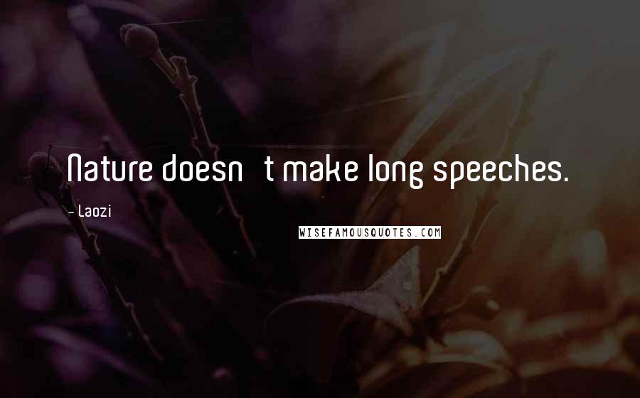 Laozi Quotes: Nature doesn't make long speeches.