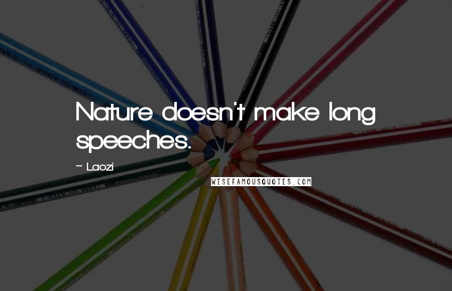 Laozi Quotes: Nature doesn't make long speeches.
