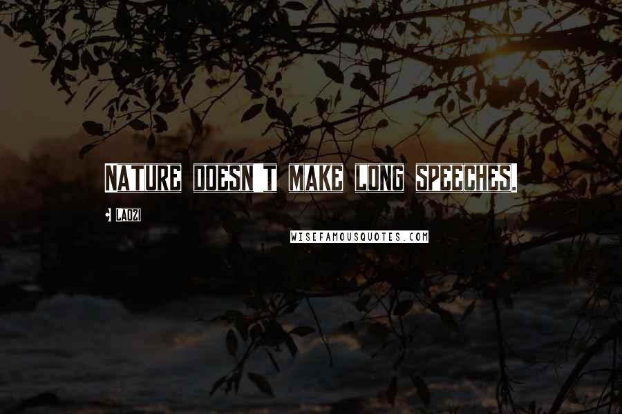 Laozi Quotes: Nature doesn't make long speeches.
