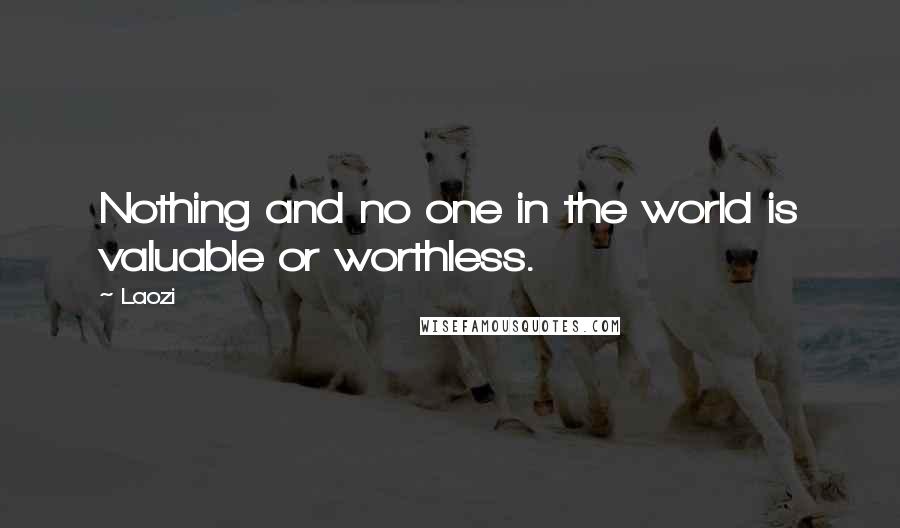 Laozi Quotes: Nothing and no one in the world is valuable or worthless.