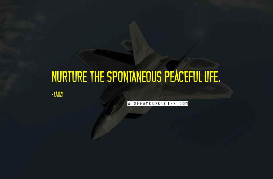 Laozi Quotes: Nurture the spontaneous peaceful life.