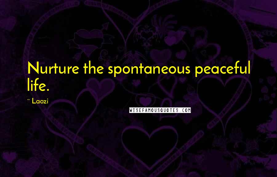 Laozi Quotes: Nurture the spontaneous peaceful life.