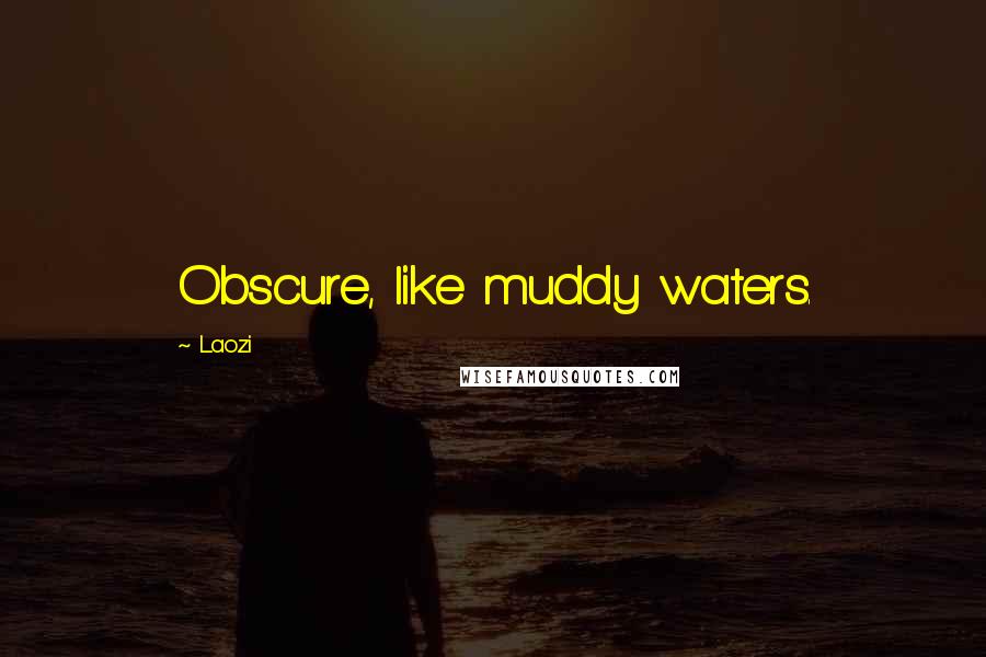 Laozi Quotes: Obscure, like muddy waters.