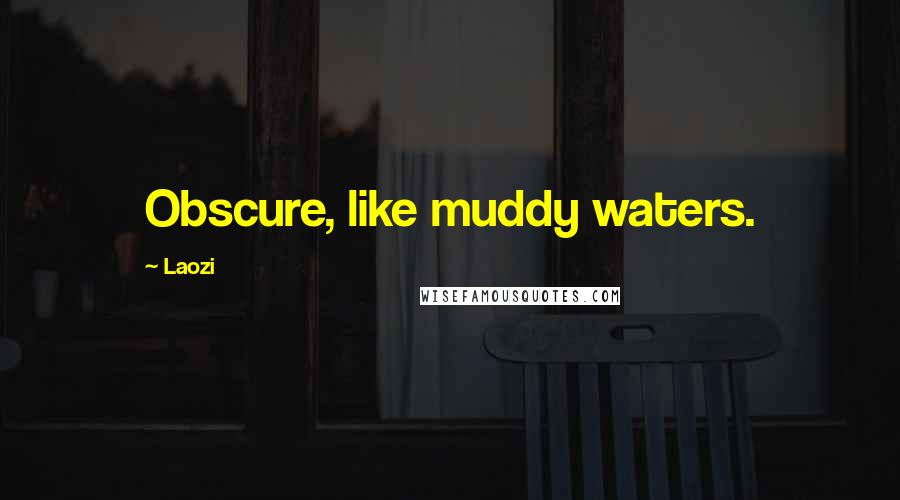 Laozi Quotes: Obscure, like muddy waters.