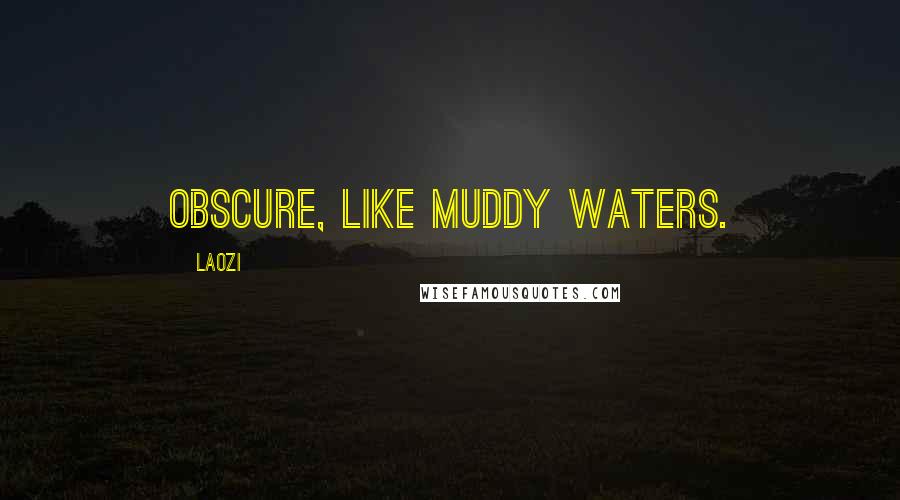 Laozi Quotes: Obscure, like muddy waters.