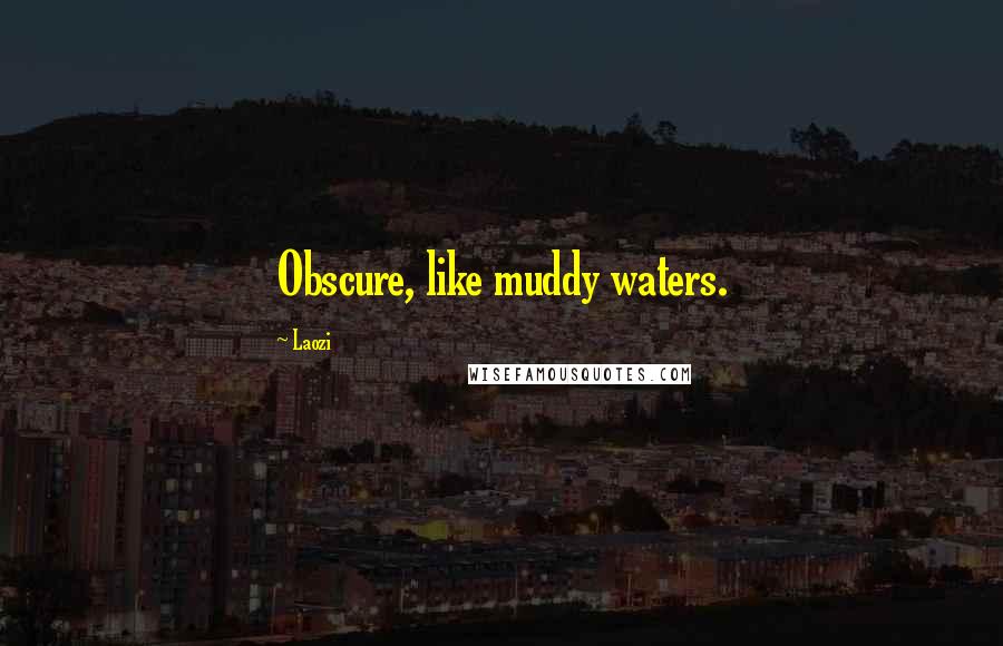 Laozi Quotes: Obscure, like muddy waters.