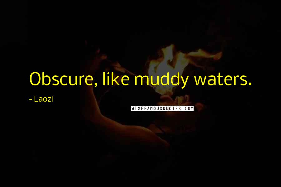 Laozi Quotes: Obscure, like muddy waters.