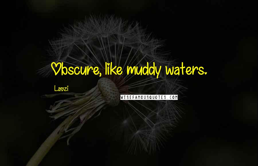 Laozi Quotes: Obscure, like muddy waters.