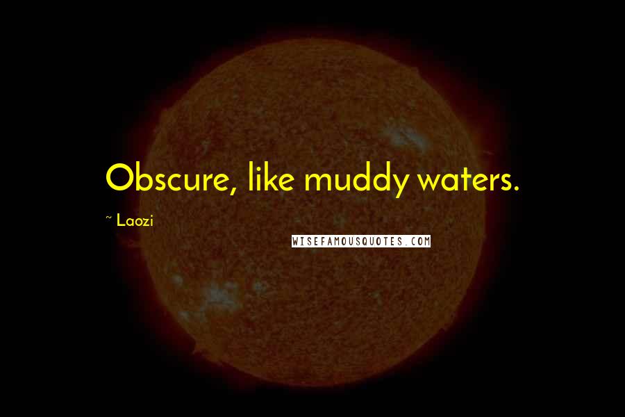 Laozi Quotes: Obscure, like muddy waters.