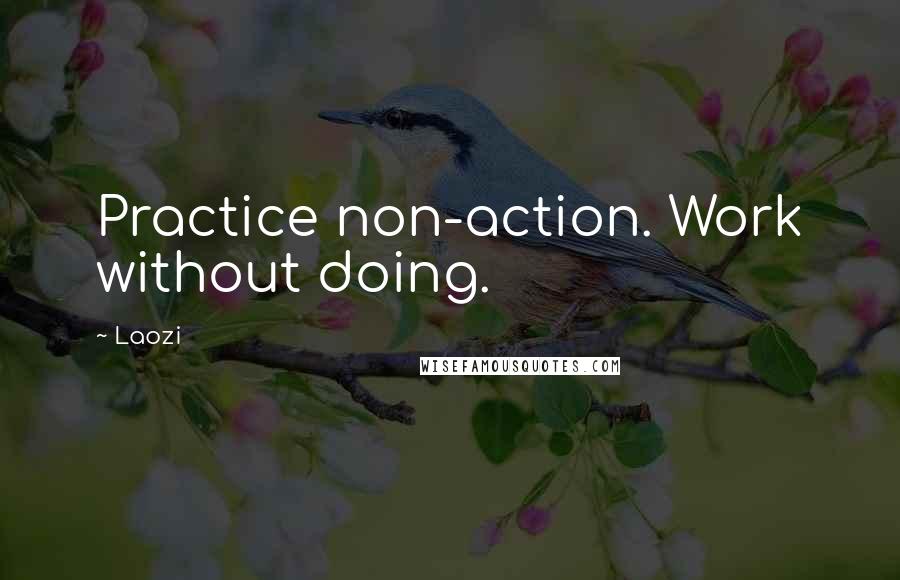Laozi Quotes: Practice non-action. Work without doing.