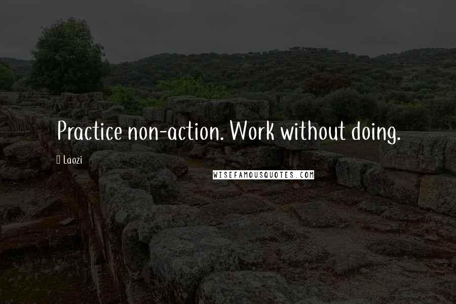 Laozi Quotes: Practice non-action. Work without doing.