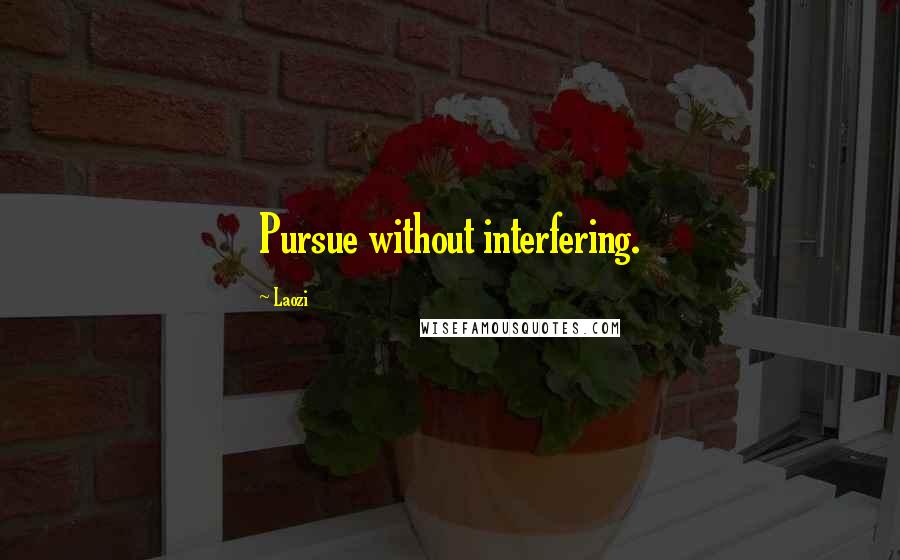 Laozi Quotes: Pursue without interfering.