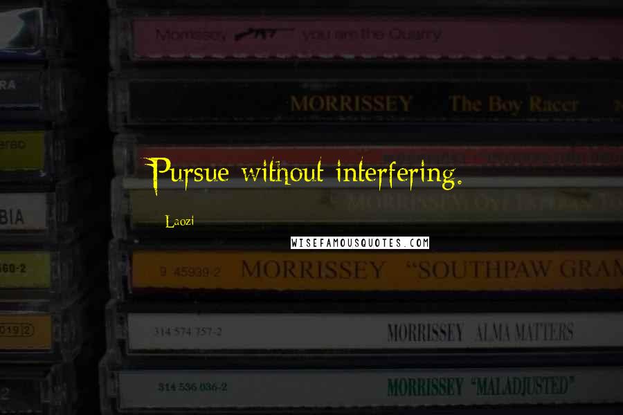 Laozi Quotes: Pursue without interfering.