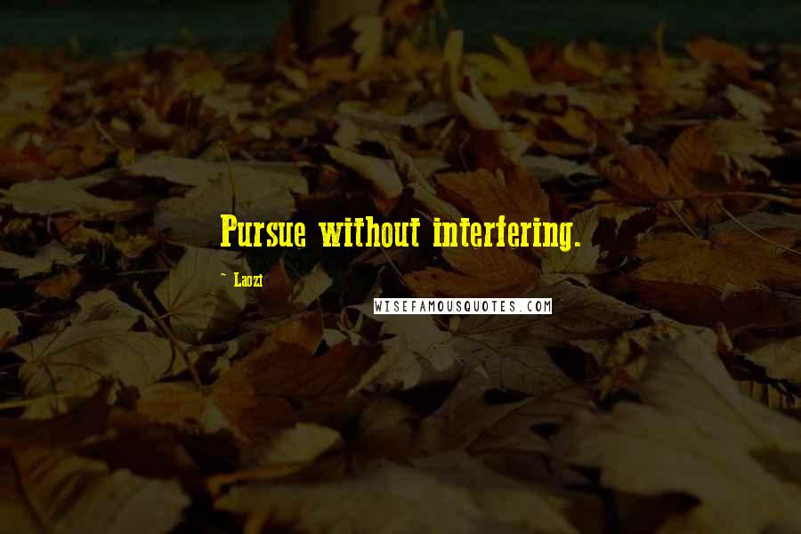 Laozi Quotes: Pursue without interfering.