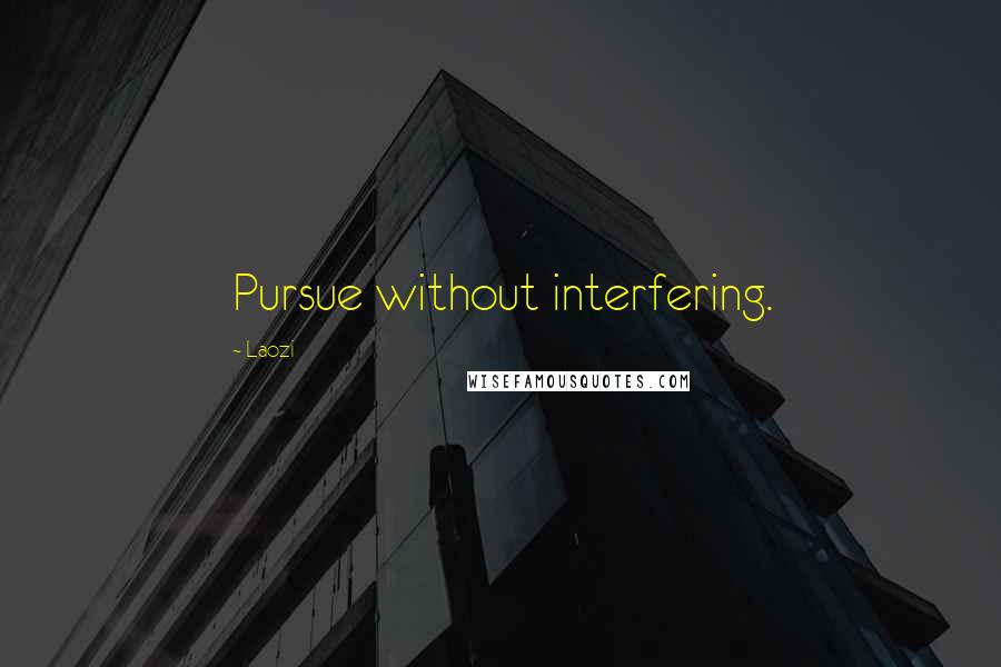 Laozi Quotes: Pursue without interfering.