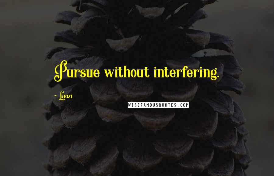 Laozi Quotes: Pursue without interfering.