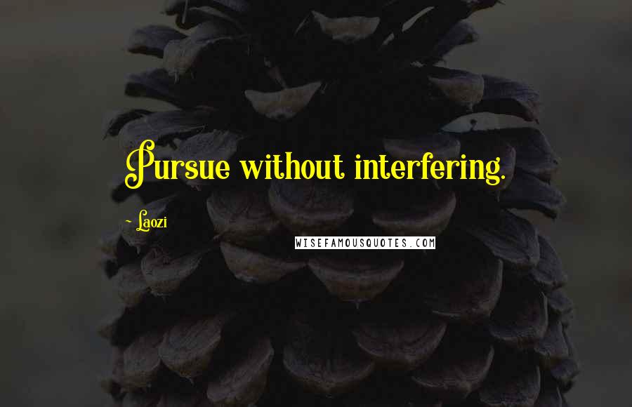 Laozi Quotes: Pursue without interfering.