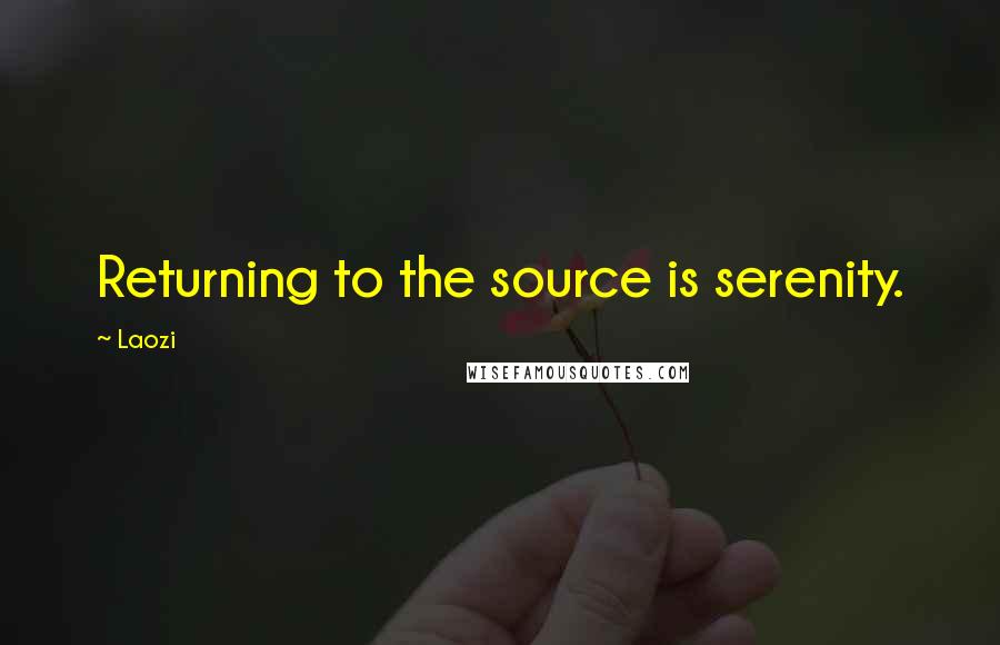 Laozi Quotes: Returning to the source is serenity.