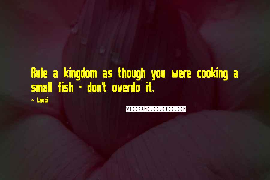 Laozi Quotes: Rule a kingdom as though you were cooking a small fish - don't overdo it.