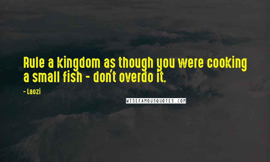 Laozi Quotes: Rule a kingdom as though you were cooking a small fish - don't overdo it.