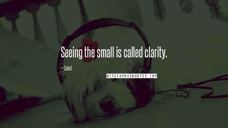 Laozi Quotes: Seeing the small is called clarity.