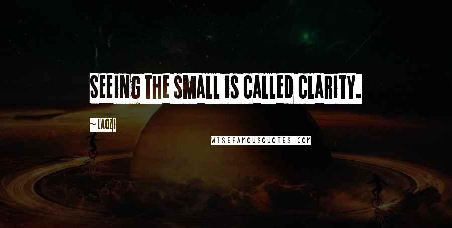 Laozi Quotes: Seeing the small is called clarity.