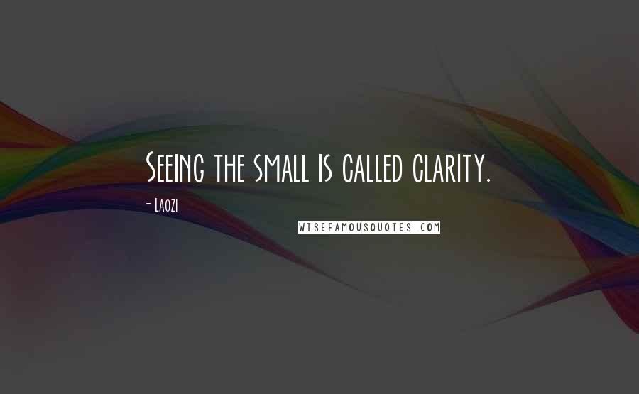 Laozi Quotes: Seeing the small is called clarity.