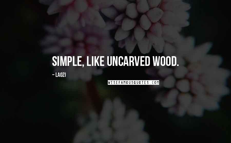 Laozi Quotes: Simple, like uncarved wood.